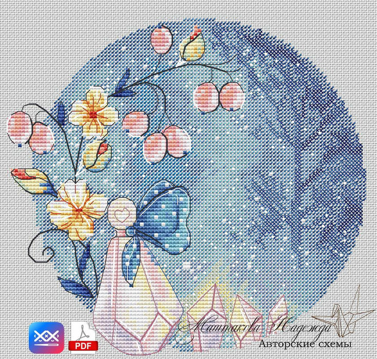 A little Tenderness. Night - PDF Cross Stitch Pattern - Wizardi