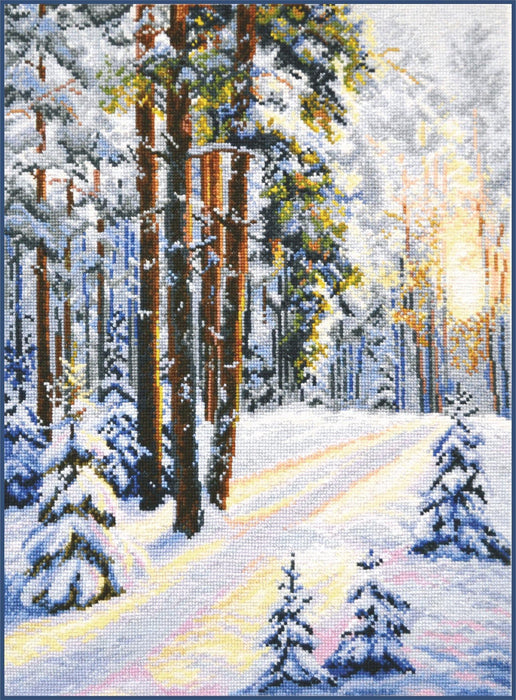 A winter road 727 Counted Cross Stitch Kit - Wizardi