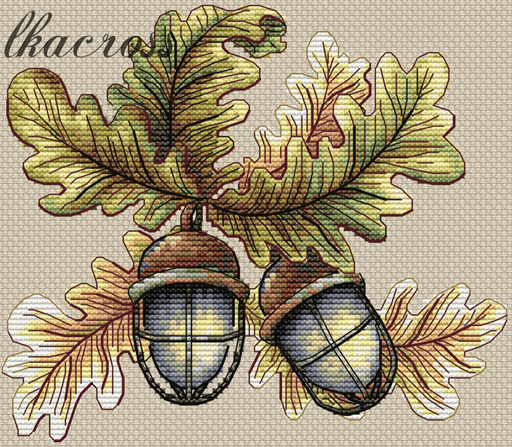 Accorns - PDF Cross Stitch Pattern - Wizardi