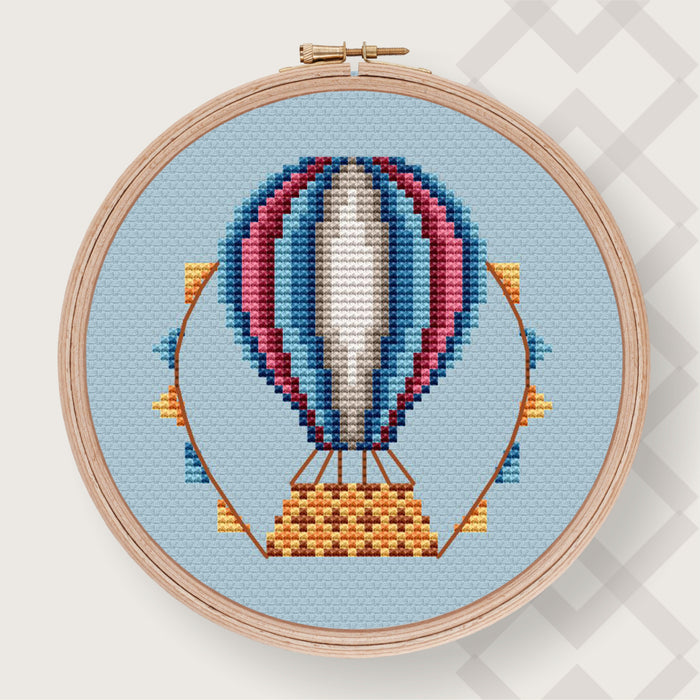 Air Balloon 7 - PDF Counted Cross Stitch Pattern - Wizardi