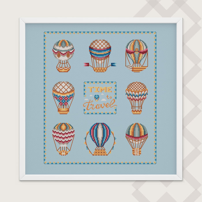 Air Balloons - PDF Counted Cross Stitch Pattern - Wizardi