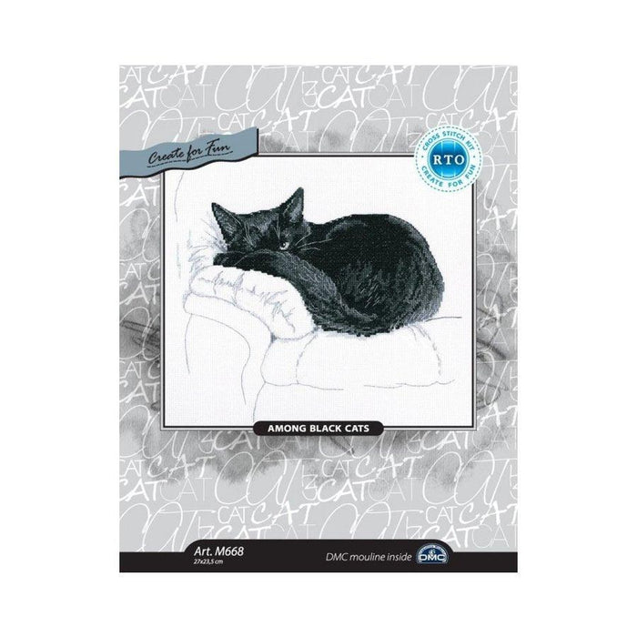 Among black cats M668 Counted Cross Stitch Kit - Wizardi