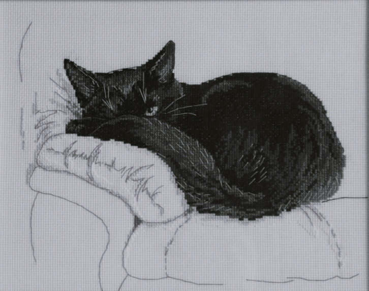 Among black cats M668 Counted Cross Stitch Kit - Wizardi