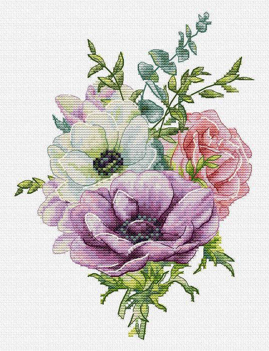 Anemone B7017L Counted Cross-Stitch Kit - Wizardi