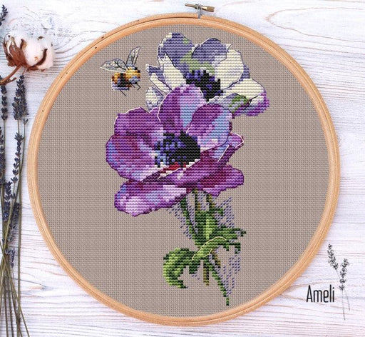 Anemones - PDF Cross Stitch Pattern - Wizardi