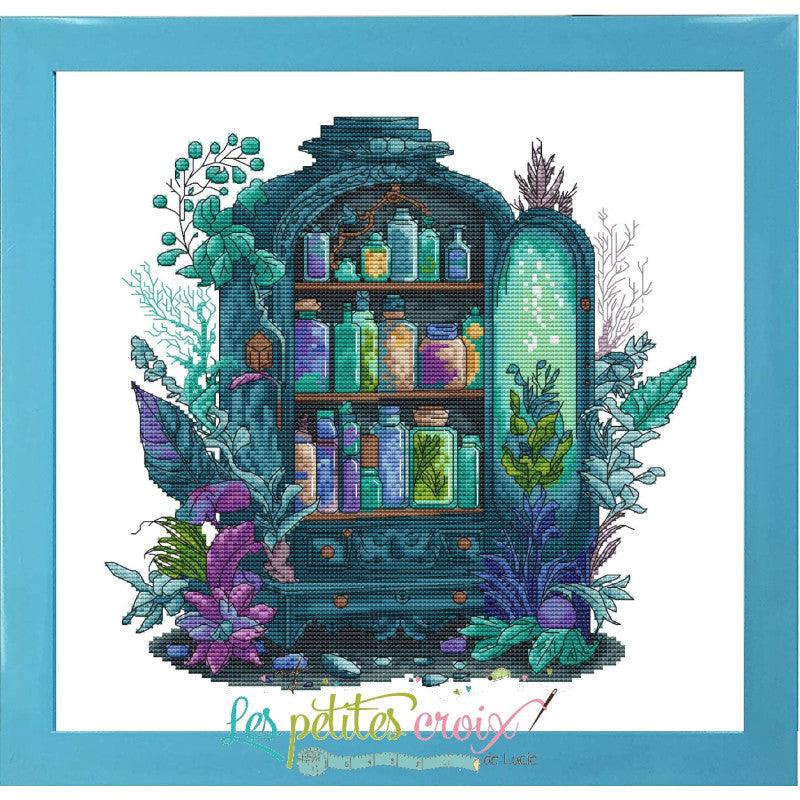 Apothecary Cabinet - PDF Cross Stitch Pattern - Wizardi