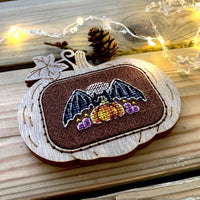 Area of Darkness Halloween Bat with Pumpkin Counted Cross Stitch Pattern - Free for Subscribers - Wizardi