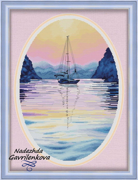 At sunset - PDF Counted Cross Stitch Pattern - Wizardi