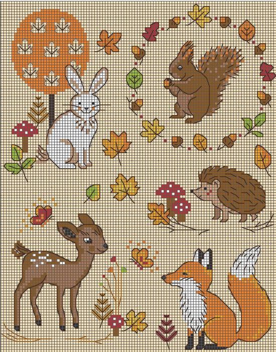 Autumn Bliss - PDF Free Cross Stitch Pattern - Wizardi