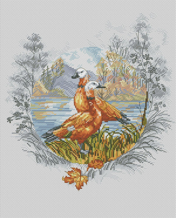 Autumn Ducks - PDF Cross Stitch Pattern - Wizardi