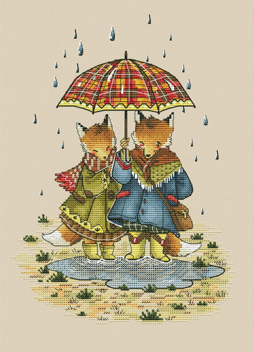 Autumn Foxes - PDF Cross Stitch Pattern - Wizardi