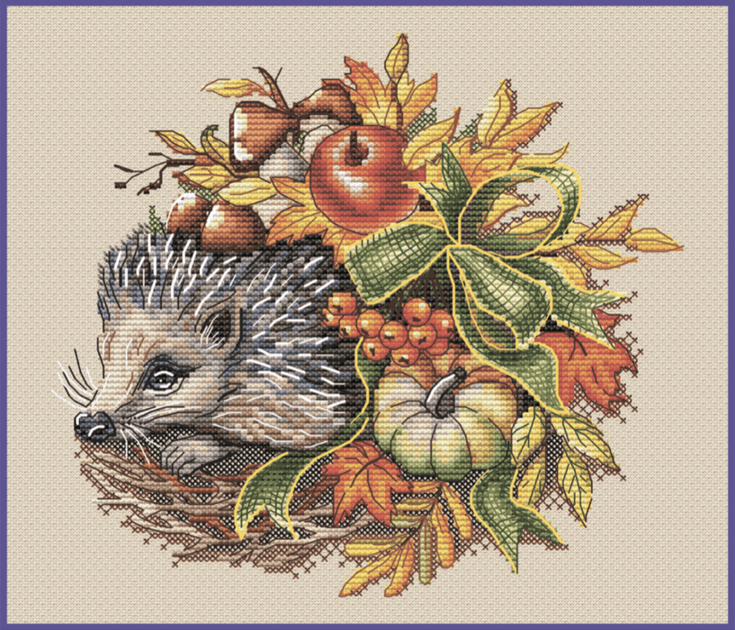 Autumn Gifts. Hedgehog - PDF Cross Stitch Pattern - Wizardi