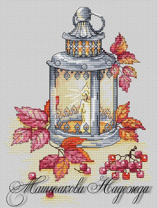 Autumn Lantern - PDF Cross Stitch Pattern - Wizardi