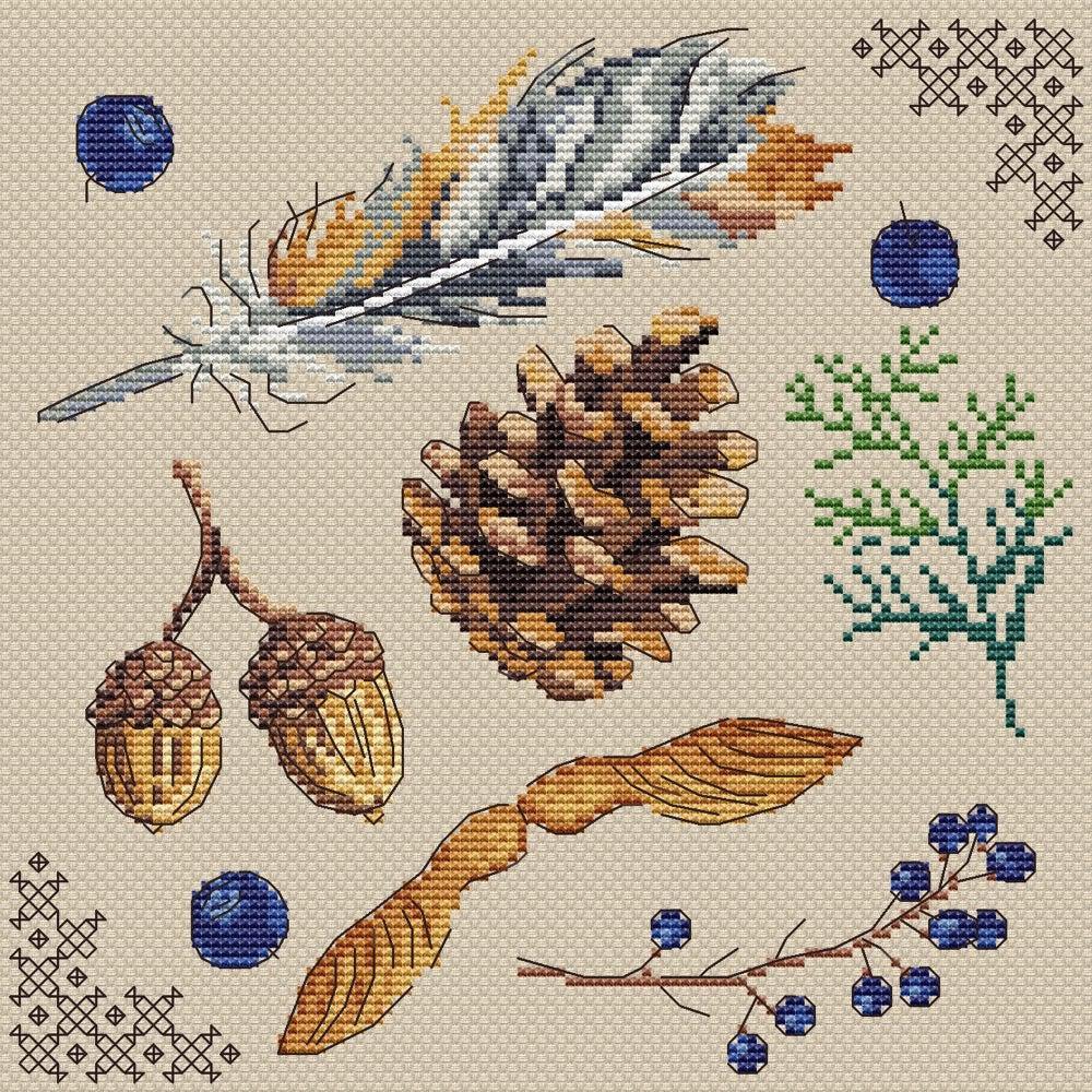 Autumn Sampler Counted Cross Stitch Chart - Free Pattern for Subscribers - Wizardi