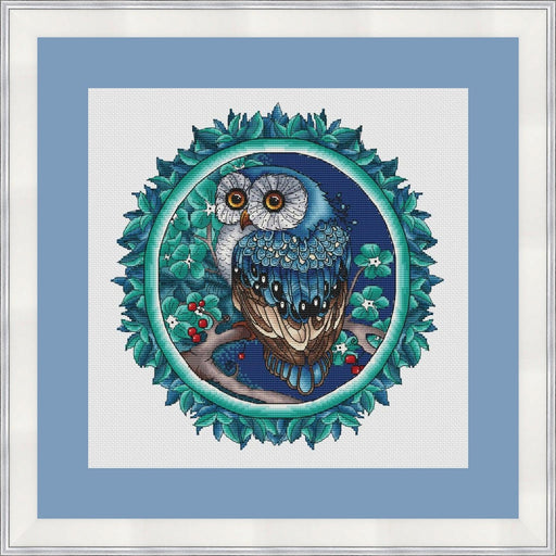 Azure Owl - PDF Cross Stitch Pattern - Wizardi