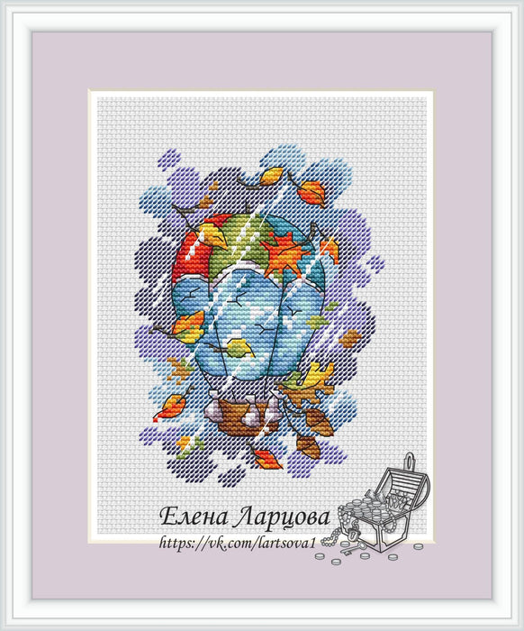 Balloons. Autumn - PDF Cross Stitch Pattern - Wizardi