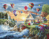Balloons over Sunset Cove B614L Counted Cross-Stitch Kit - Wizardi