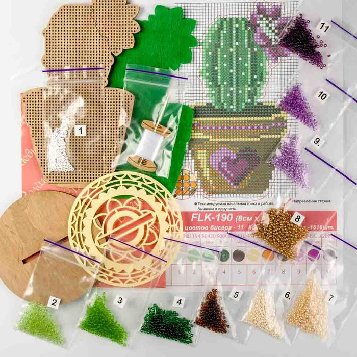 Bead embroidery kit on wood FLK-190 - Wizardi