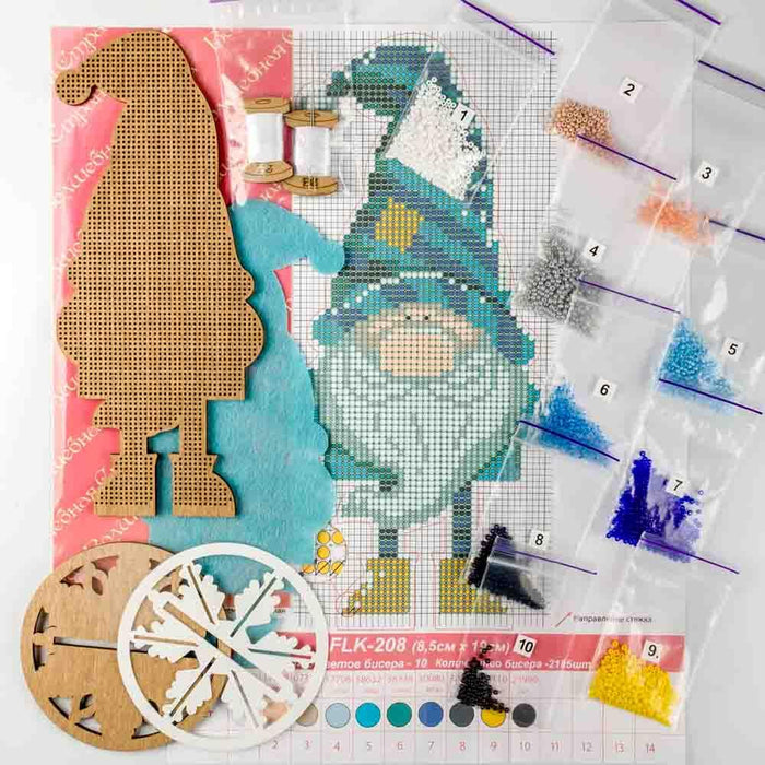 Bead embroidery kit on wood FLK-208 - Wizardi