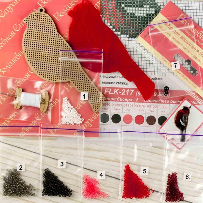 Bead embroidery kit on wood FLK-217 - Wizardi