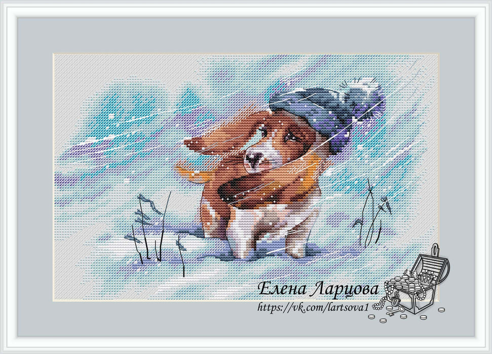 Best Friend in Winter - PDF Cross Stitch Pattern - Wizardi