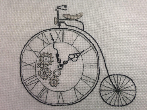 Bicycle with Watch - PDF Free Cross Stitch Pattern - Wizardi