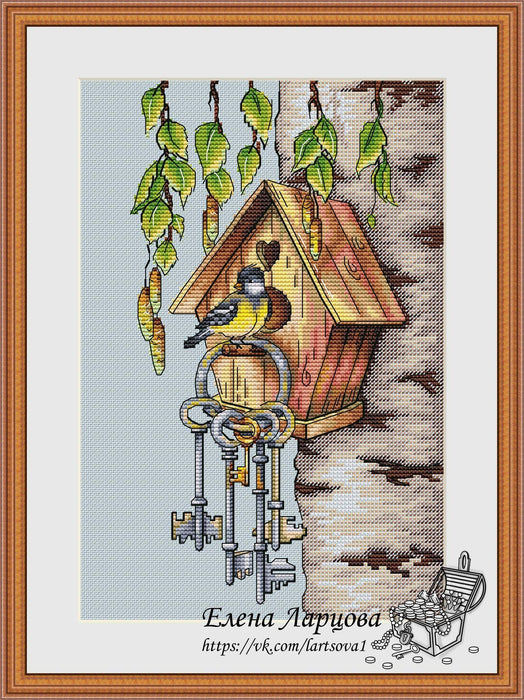 Bird House - PDF Cross Stitch Pattern - Wizardi