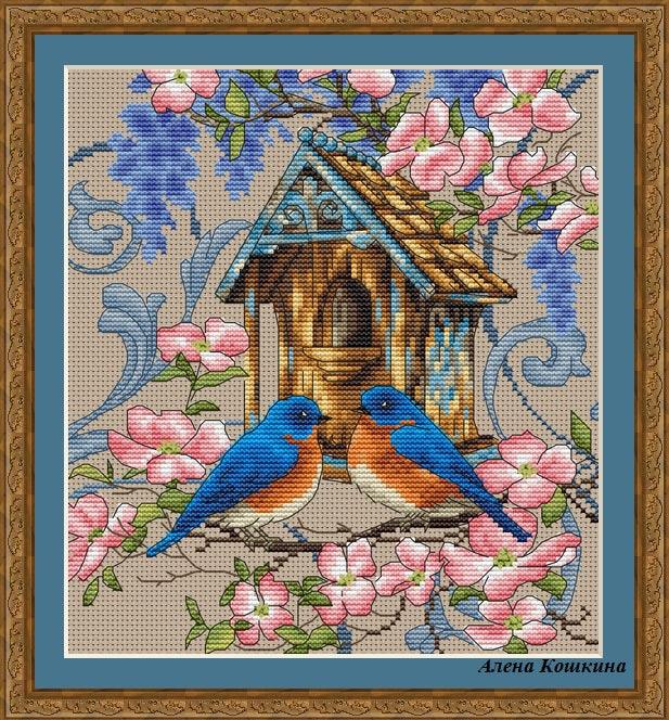 Bird House - PDF Cross Stitch Pattern - Wizardi