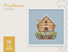 Birdhouse Cross stitch pattern, Spring Modern Cross Stitch Chart, Garden Cross stitch pattern PDF, Needlepoint Pattern, Embroidery design - Wizardi