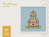 Birdhouse Cross stitch pattern, Spring Modern Cross Stitch Chart, Garden Cross stitch pattern PDF, Needlepoint Pattern, Embroidery design - Wizardi