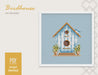 Birdhouse Cross stitch pattern, Spring Modern Cross Stitch Chart, Garden Cross stitch pattern PDF, Needlepoint Pattern, Embroidery design - Wizardi