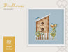 Birdhouse Cross stitch pattern, Spring Modern Cross Stitch Chart, Garden Cross stitch pattern PDF, Needlepoint Pattern, Embroidery design - Wizardi