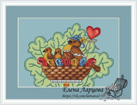 Birds Nest - PDF Free Cross Stitch Pattern - Wizardi