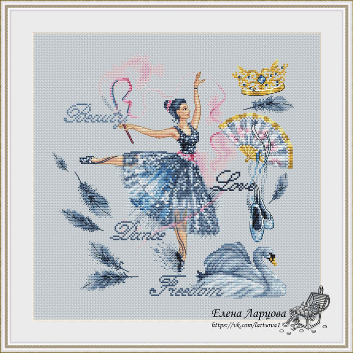 Black Swan - PDF Cross Stitch Pattern - Wizardi