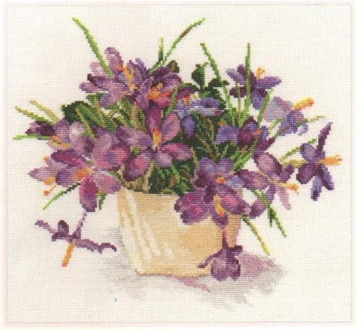 Blooming garden. Crocuses 2-26 Counted Cross-Stitch Kit - Wizardi