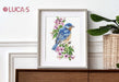 Blue bird on the branch B1198L Counted Cross-Stitch Kit - Wizardi