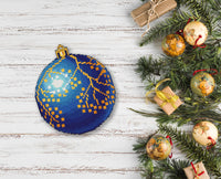 Blue Christmas Ball. Plastic Canvas - PDF Cross Stitch Pattern - Wizardi