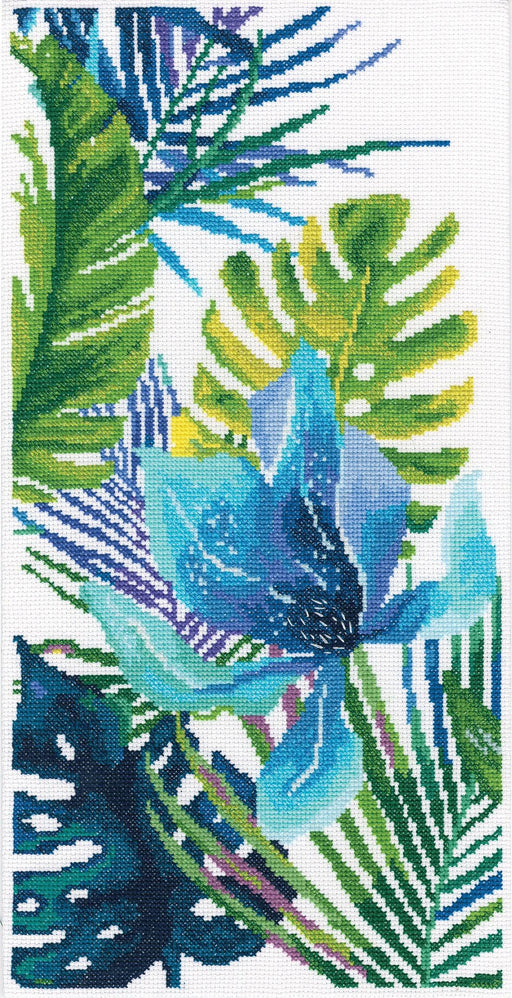 Blue flower M747 Counted Cross Stitch Kit - Wizardi