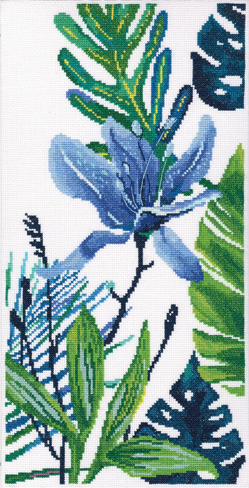 Blue flower M748 Counted Cross Stitch Kit - Wizardi