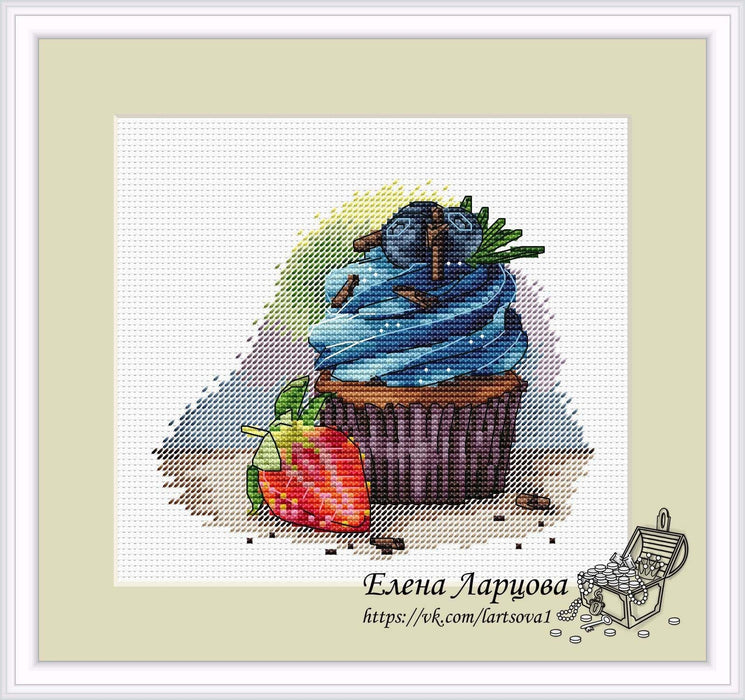 Blueberry Muffin - PDF Cross Stitch Pattern - Wizardi