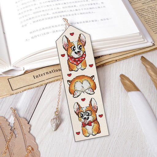 Bookmark with Corgi - PDF Cross Stitch Pattern - Wizardi