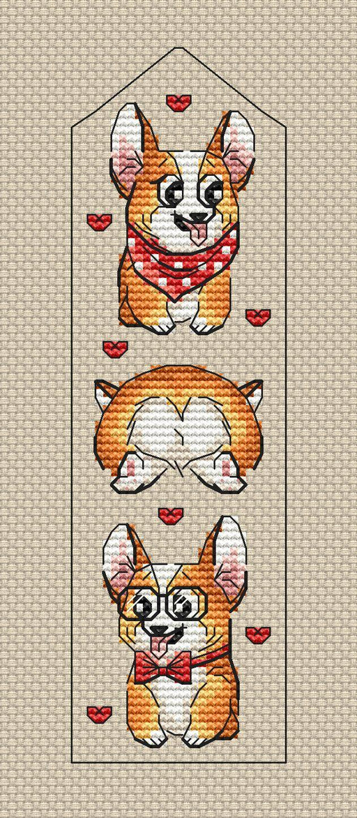 Bookmark with Corgi - PDF Cross Stitch Pattern - Wizardi