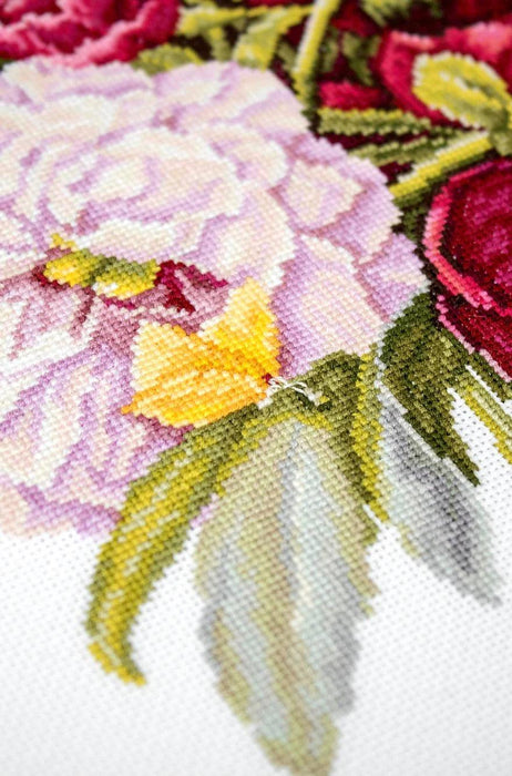 Bouquet with peonies B2354L Counted Cross-Stitch Kit - Wizardi