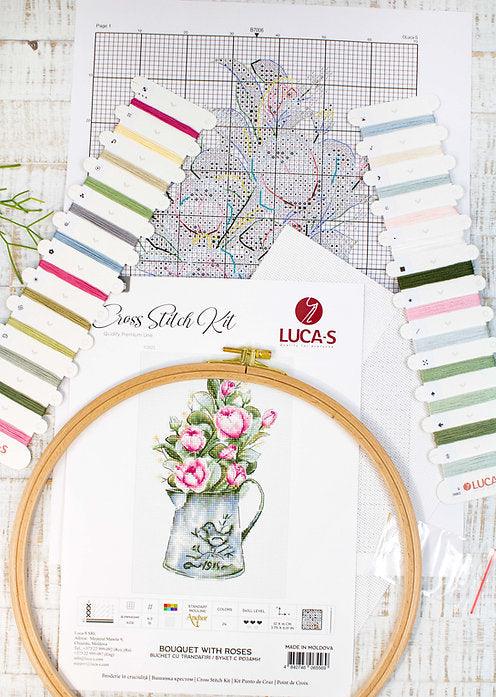 Bouquet with roses B7006L Counted Cross-Stitch Kit - Wizardi