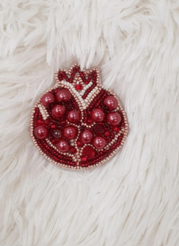 BP-183C Beadwork kit for creating brooch Crystal Art "Pomegranate" - Wizardi