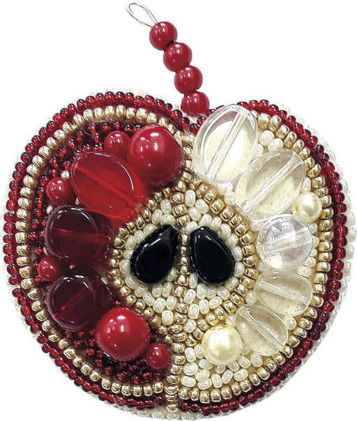 BP-188C Beadwork kit for creating brooch Crystal Art "Red apple" - Wizardi