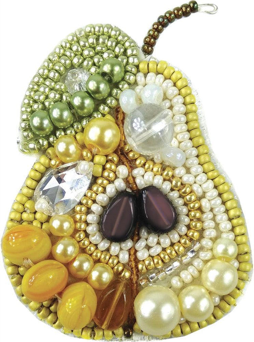 BP-205C Beadwork kit for creating brooch Crystal Art "Pear" - Wizardi