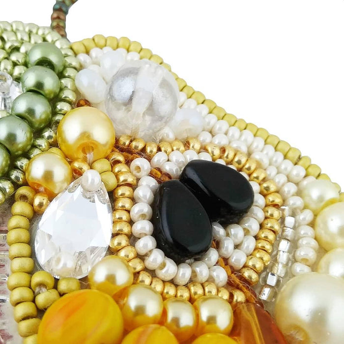 BP-205C Beadwork kit for creating brooch Crystal Art "Pear" - Wizardi