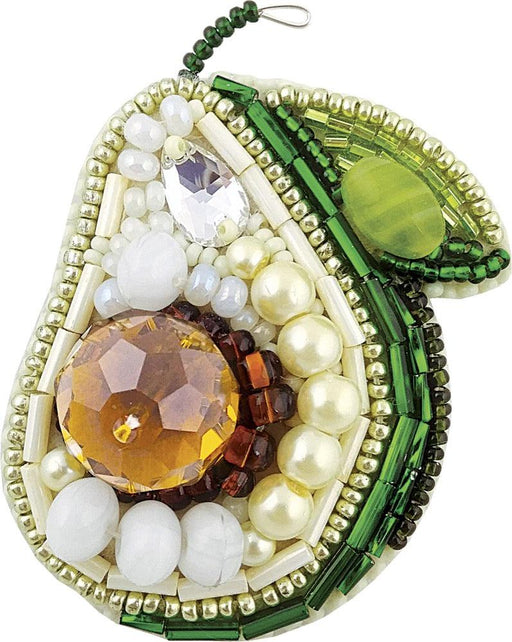 BP-213C Beadwork kit for creating brooch Crystal Art "Avocado" - Wizardi