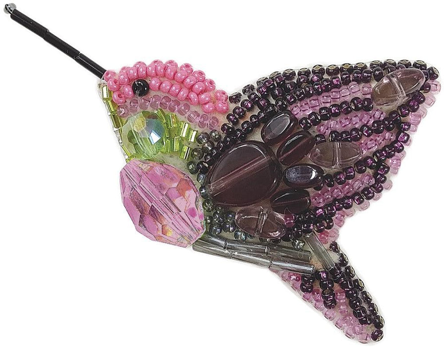 BP-217C Beadwork kit for creating brooch Crystal Art "Fly bird" - Wizardi